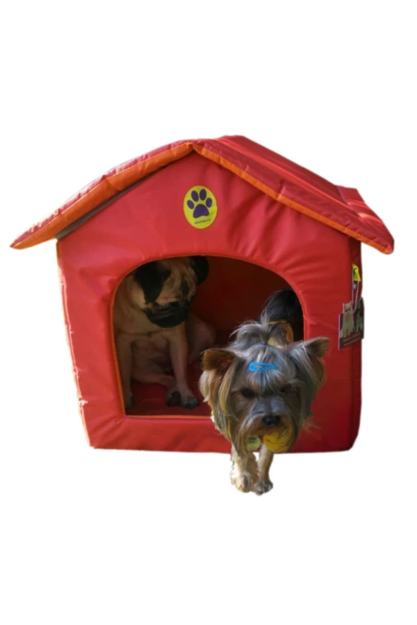 Kedi Ve Köpek Yatağı Kulübesi Kırmızı