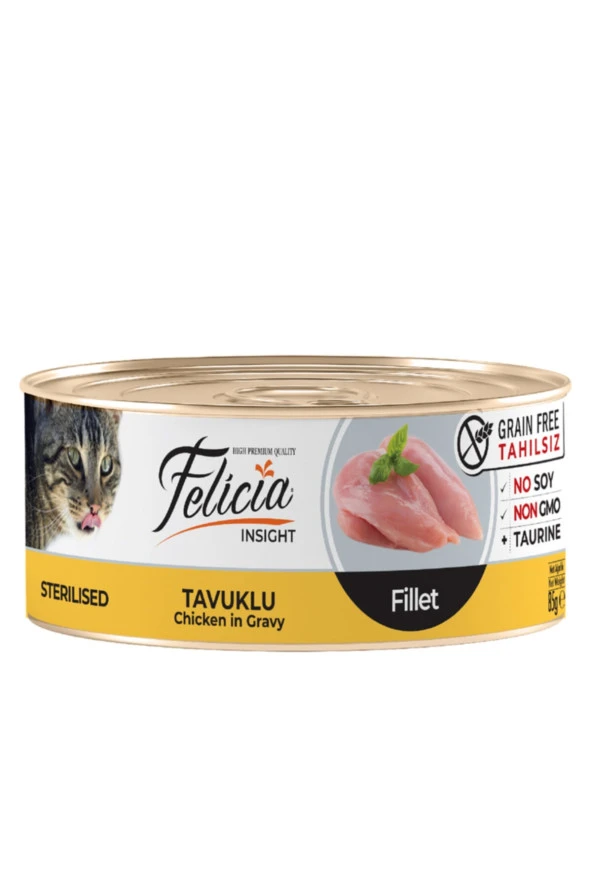 Felicia Tahılsız 85 gr Sterilised-tavuklu Fileto Yaş Kedi Maması