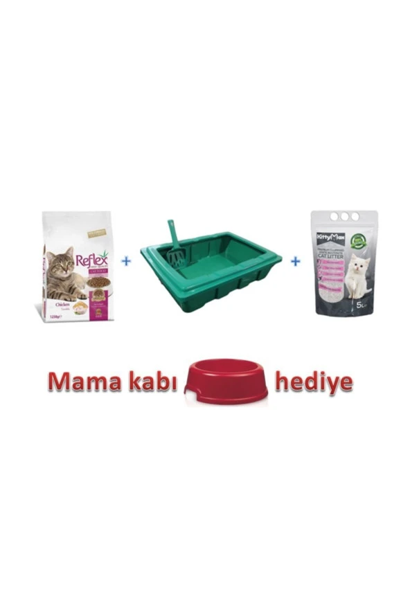 Reflex Tavuk 1,5 Kg+kedi Tuvaleti + 5 Litre Kitty Max Kedi Kumu