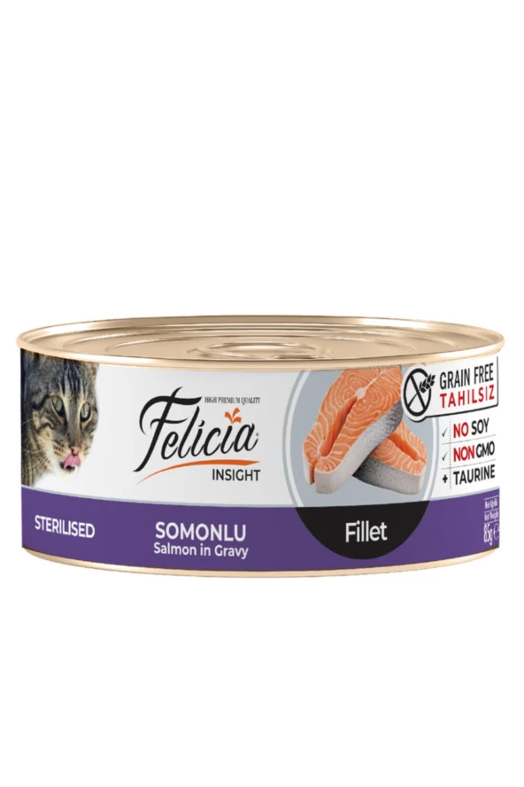 Felicia Tahılsız 85 gr Sterilised-somonlu Fileto Yaş Kedi Maması