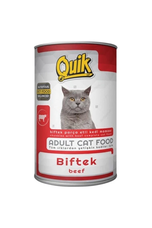 Quik Kedi 415 Gr Biftekli Konserve