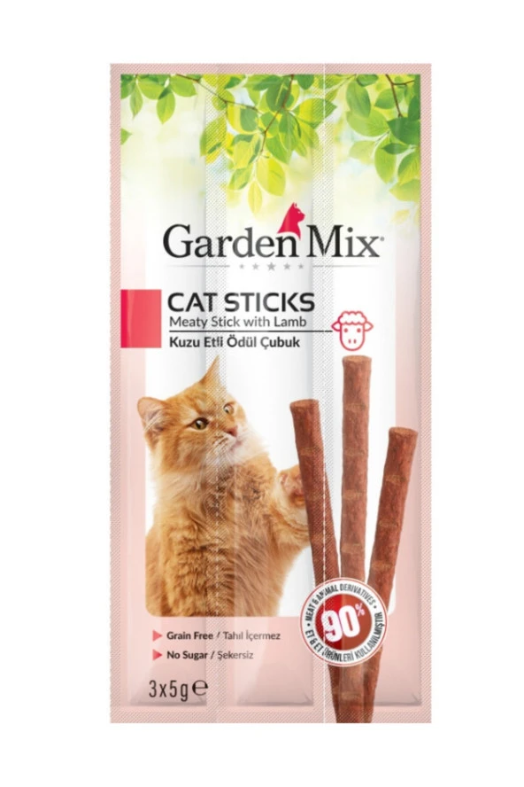 Gardenmix Snacky Stick Kuzu Etli Somonlu Dana Etli Ciğerli Wanpy Kedi Ezmesi 7'li Set - 3