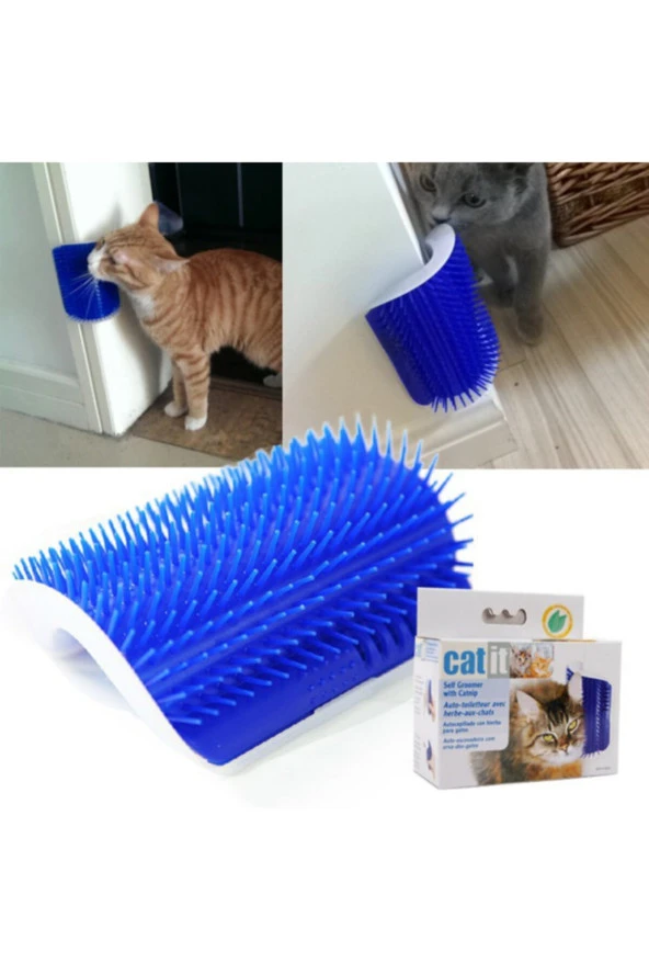 Self Grooming Köşeli/düz Yüzeylere Tutturulabilir Kedi Kaşınma Aparatı - Kedi Naneli
