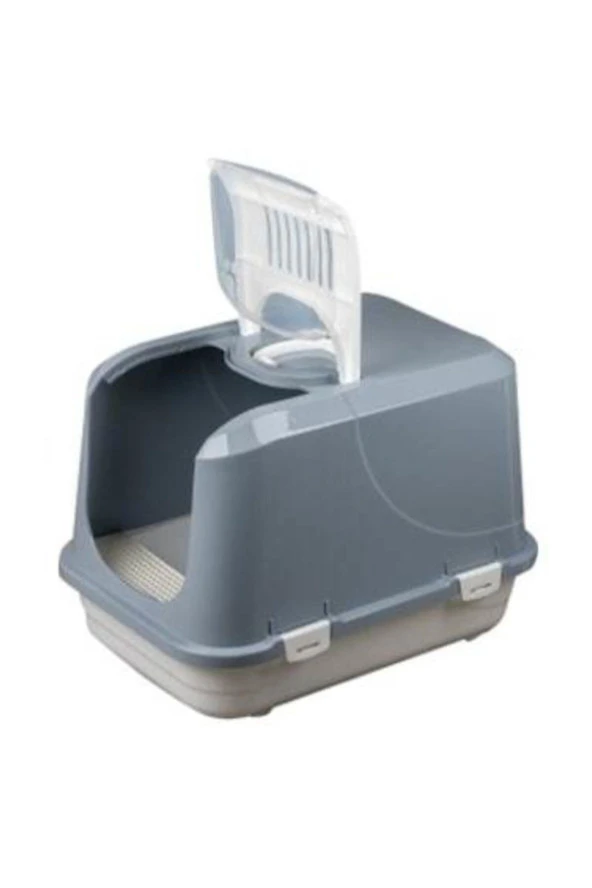 Xxl Büyük Boy Kapalı Kedi Tuvaleti Gri ürün görseli