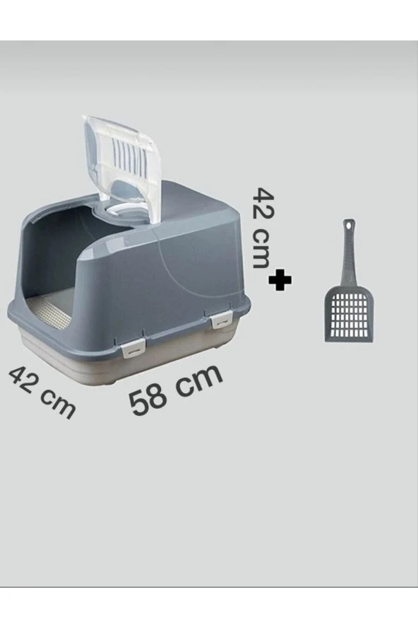 Büyük Boy Lüx Kedi Kapalı Tuvalet Ölçü:58cm Uzunluk 42cm En ürün görseli