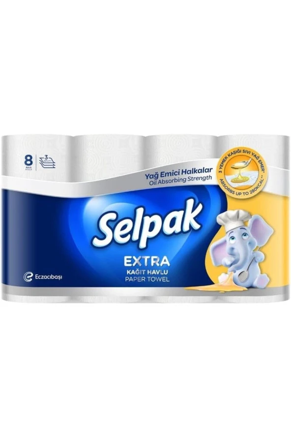 Selpak Extra Kağıt Havlu Yağ Emici 8'li