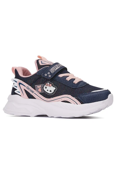 Günlük Kız Çocuk Sneaker Lastik Bağcıklı Hologram Cırtlı Hello Kitty Nefes Alabilen Ayakkabı 2014 - 5