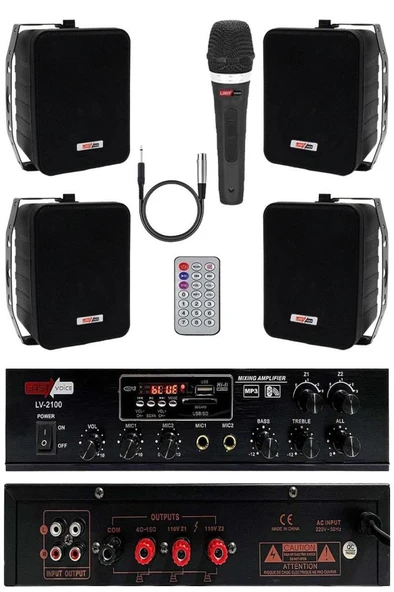Lastvoice Black Soft Paket-3 Hoparlör Anfi Mikrofon Mağaza Ses Sistemi ürün görseli