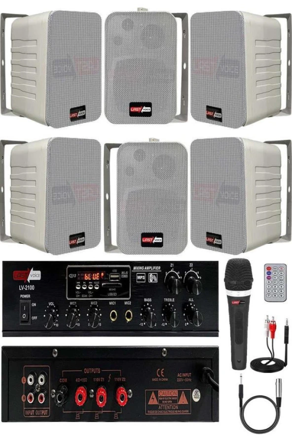 Lastvoice Soft Paket-4 Hoparlör Anfi Mikrofon Mağaza Ses Sistemi