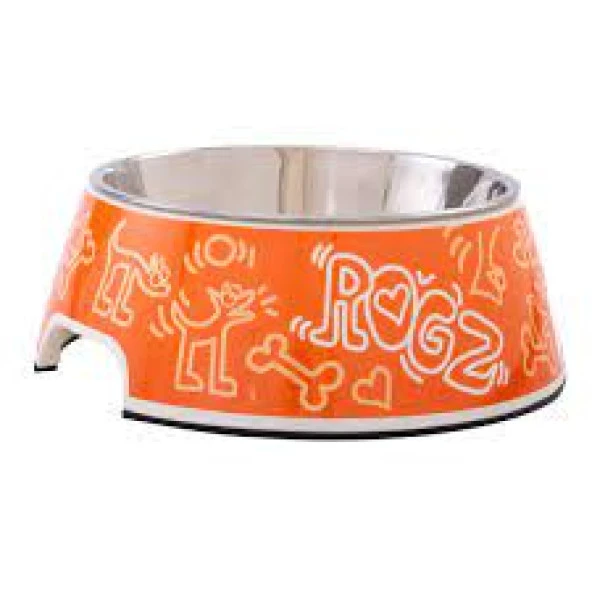 Rogz Bowlz Bubble L Orange Doodle-LARGE