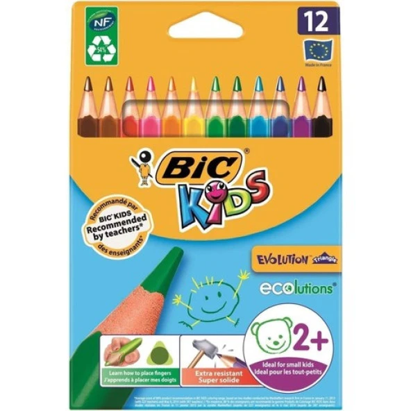 Bic Kids Evolutıon Üçgen Boya Kalemi 12 Li