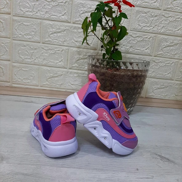 M.P. One 3229 Lila Cırtlı Işıklı Kız Çocuk Bebe Spor