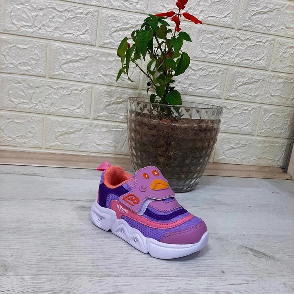 M.P. One 3229 Lila Cırtlı Işıklı Kız Çocuk Bebe Spor - Resim 4