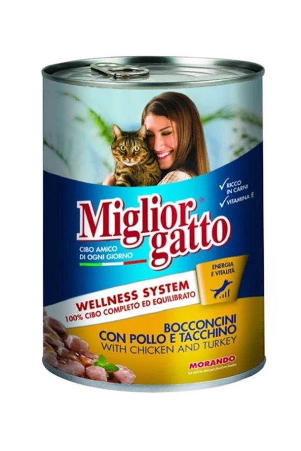 Miglior Gatto  Kedi Konservesi Tavuk-Hindi-405 GR.