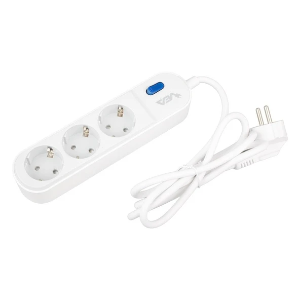 Vea VE-VEGA103 Akım Korumalı Grup Priz 1.5 Metre 3 lü Anahtarlı 3500 Watt 16 Amper Uzatma Kablosu Isıya Dayanıklı - 7