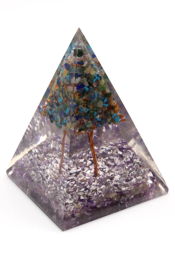 Ametist - Çakra Taşından Orgonit Piramit ürün görseli