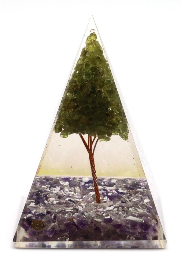 Zebercet - Ametist Taşından Orgonit Piramit - 2