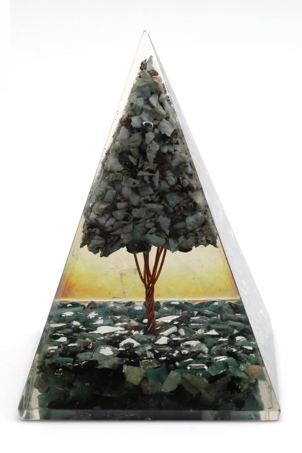 Larimar - Zümrüt Taşından Orgonit Piramit - Resim 2