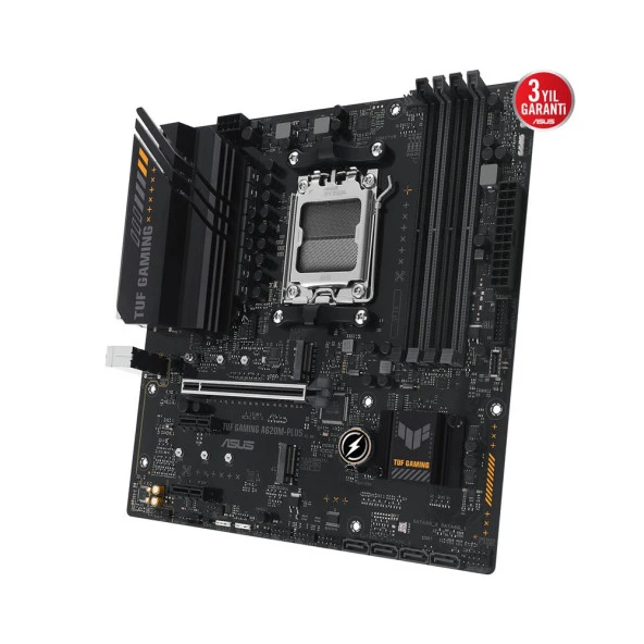 ASUS TUF GAMING A620M-PLUS AMD A620 AM5 DDR5 6400MHz AURA RGB mATX Anakart - 8