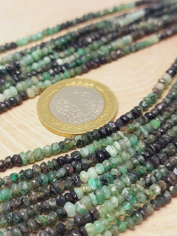 Zümrüt Taşı Dizi 2*3mm (30cm uzunluğundadır) (45918) - Resim 2