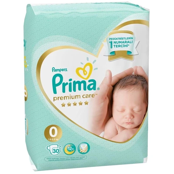 Prima Premium Care Bebek Bezi Beden:0 (1.5-2.5Kg) Prematüre 30 Adet Ekonomik Pk - Resim 2