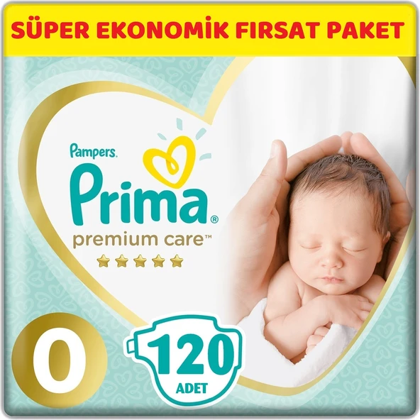 Prima Premium Care Bebek Bezi Beden:0 (1.5-2.5Kg) Prematüre 120 Adet Süper Ekonomik Fırsat Pk ürün görseli