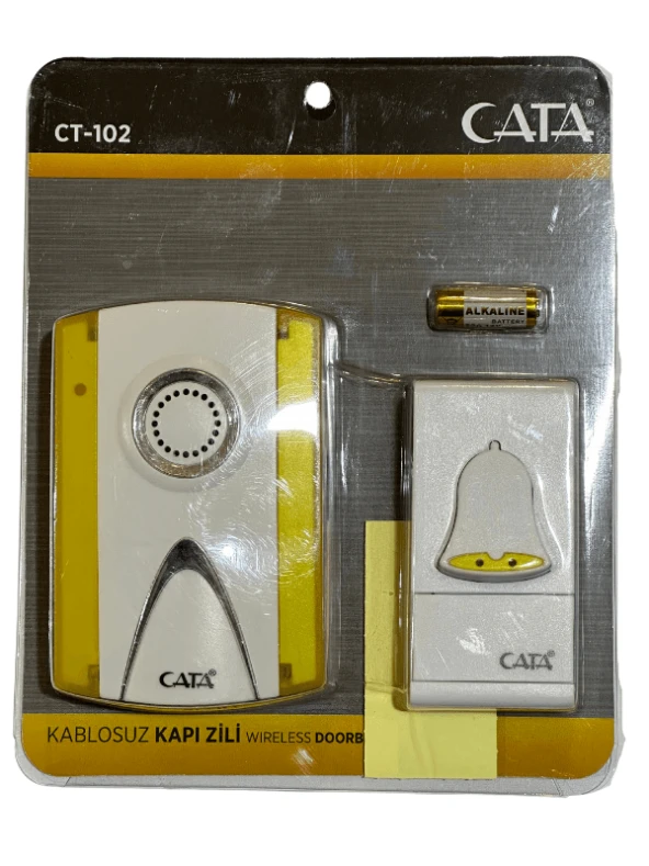Cata CT-102 Kablosuz Kapı Zili (Sarı Kenarlı)