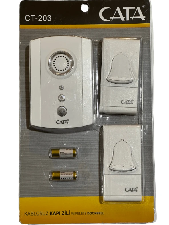 Cata CT-203 Kablosuz Kapı Zili (Beyaz Desenli)