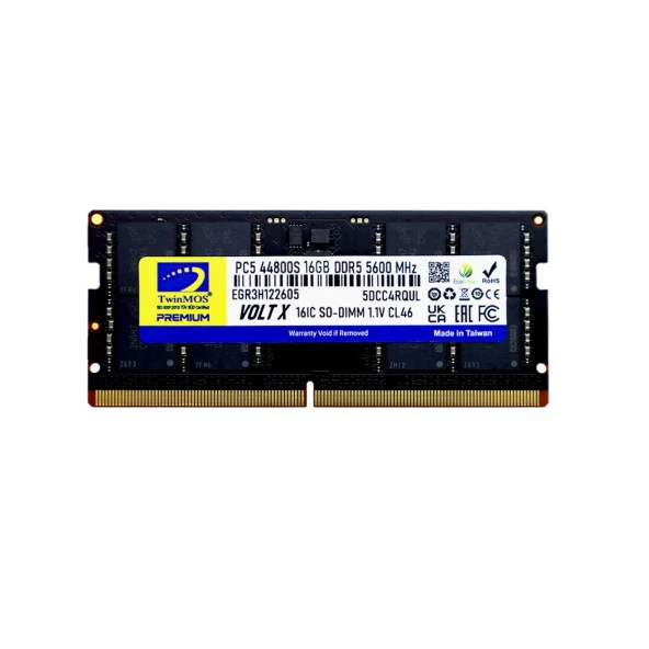 TWINMOS Twinmos Sodimm 16GB 5600MHz DDR5 CL46 Notebook Bellek TMD516GB5600S46