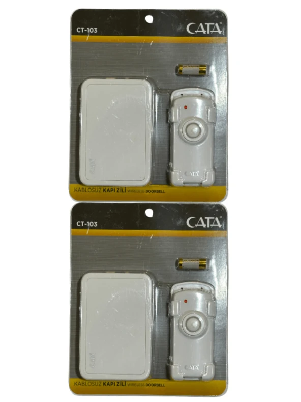 Cata CT-103 Kablosuz Kapı Zili (Beyaz Kenarlı) (2 Adet)