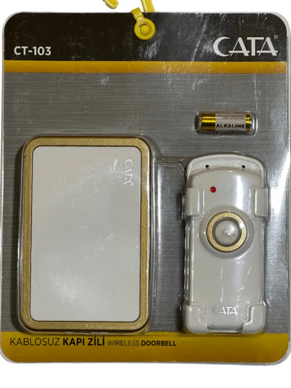 Cata CT-103 Kablosuz Kapı Zili (Sarı Kenarlı)