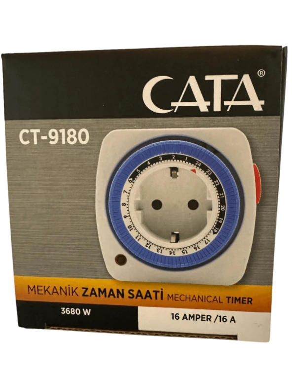 Cata CT-9180 3680W 16 Amper Mekanik Zaman Saati (8 Adet) - 2