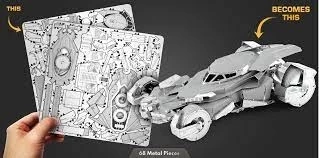 Adaletin Şafağı Batmobile 3D Metal Maket Bulmaca Puzzle modeli kitleri DIY 14+ Yaş 64+ parça - 3