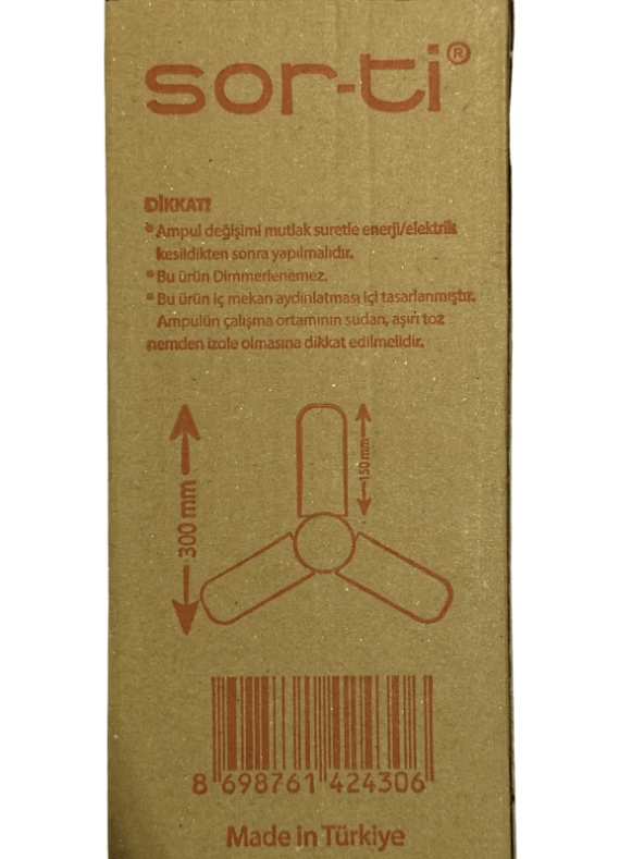 Sorti 30W (270W) 6500K (Beyaz Işık) E27 Duylu Pervane Led Ampul (8 Adet) - 4