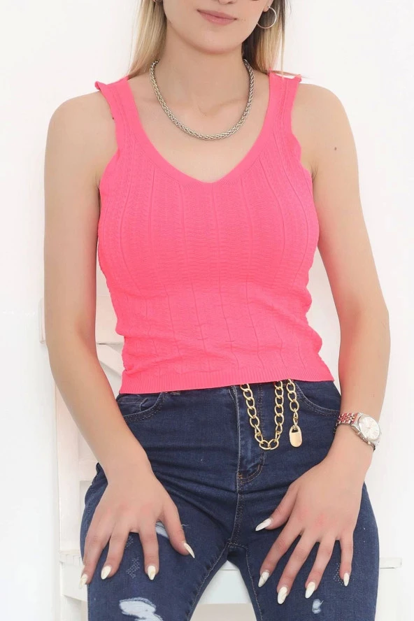 Triko V Yaka Atlet Neonpembe
