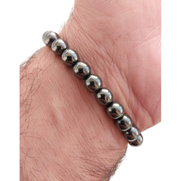 Dogal Taş Hematit Unisex Bileklik - 2