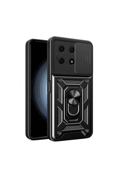 Gpack Xiaomi Redmi Note 13 Pro 5G Kılıf Sert Silikon Tank Aramid Sürgülü Vega Yüzüklü