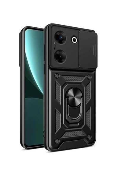 Gpack Tecno Camon 20 Kılıf Tank Aramid Sürgülü Vega YüzüklüNano