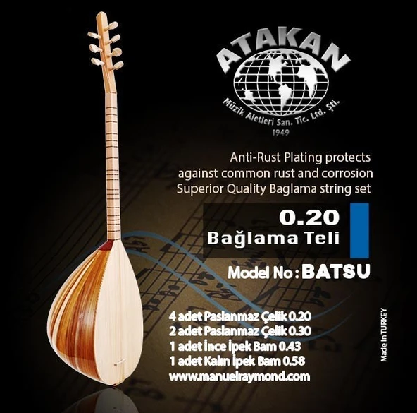 Bağlama Tel Takım 0.20 BATSU - 1