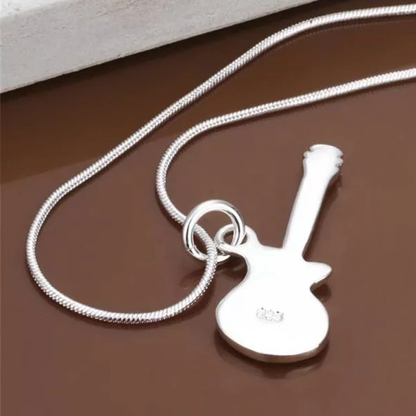 Hediyelik Gitar Kolye Ucu Gümüş GKU - 4