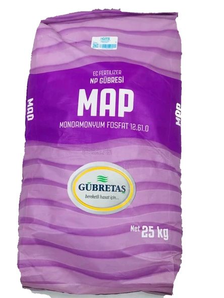 GÜBRETAŞ MAP MONO AMONYUM FOSFAT (25 KG) ORJİNAL ÜRÜN YENİ MOR PAKET