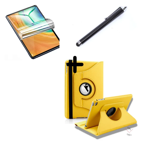Lenovo Tab M10 3. Nesil TB-328FU T610 Kılıf Dönen Tablet Kilifi Ekran Koruyucu+Kalem - 8