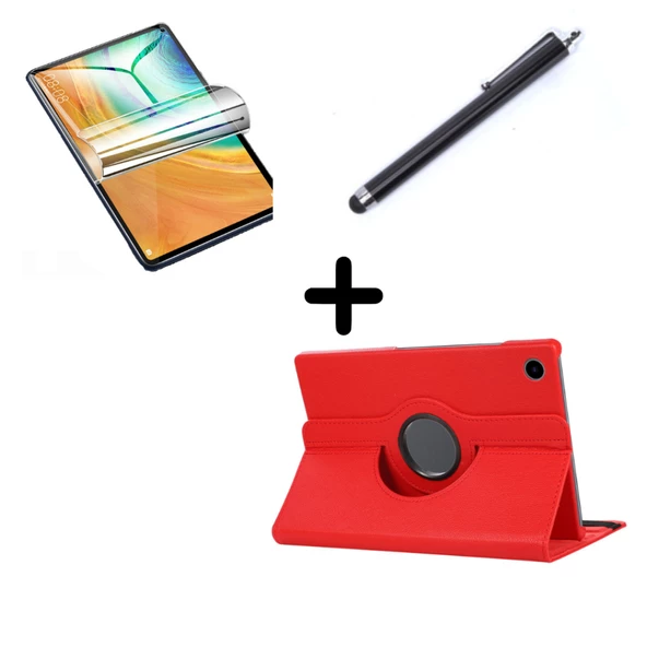 Lenovo Tab M10 3. Nesil TB-328FU T610 Kılıf Dönen Tablet Kilifi Ekran Koruyucu+Kalem - 3