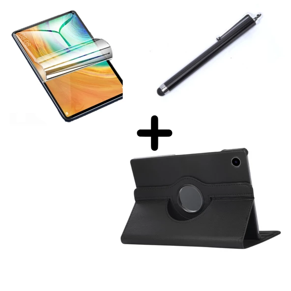 Lenovo Tab M10 3. Nesil TB-328FU T610 Kılıf Dönen Tablet Kilifi Ekran Koruyucu+Kalem - 2