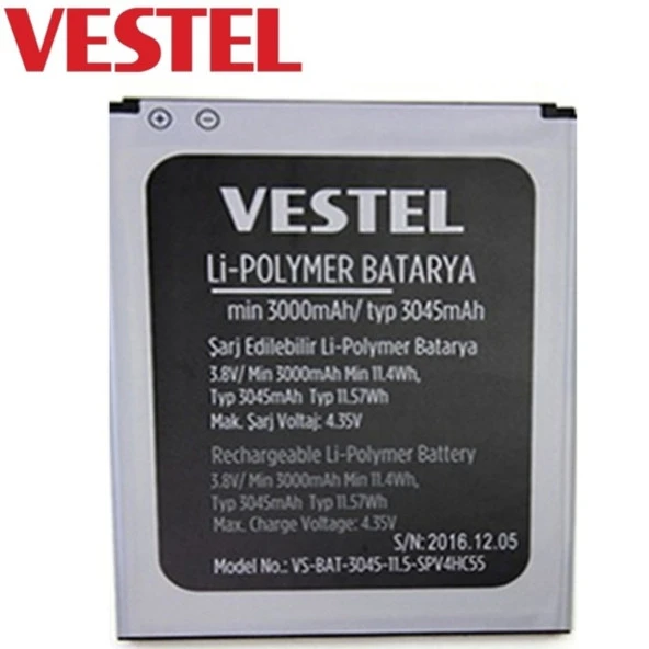 Vestel Venüs V3 5580 Pil Batarya 3000 Mah