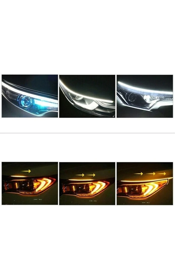 deniztuning Kia Rio UYUMLU Gündüz Ledi, Far Üstü Altı Kayar Led 60 cm Selamlamalı Model