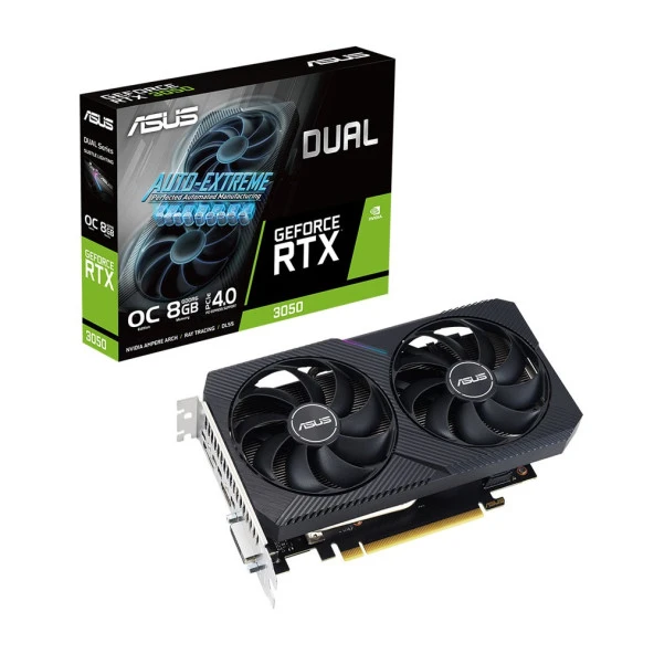ASUS GeForce DUAL RTX 3050 O8G V2 8GB OC Edition GDDR6 128Bit NVIDIA Ekran Kartı ürün görseli 1