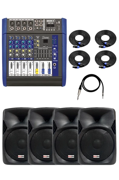 Lastvoice Bronz Paket-2 Profesyonel Ses Sistemi Mikser Hoparlör Ekipman Seti ürün görseli