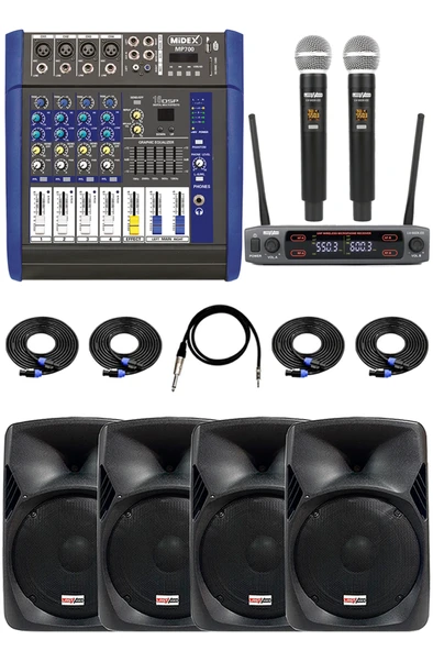Lastvoice Bronz Paket-3 Profesyonel Ses Sistemi Mikser Hoparlör Ekipman Seti ürün görseli