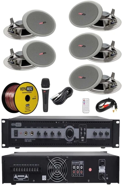 Lastvoice Maxx Paket-2 Tavan Hoparlörü ve 3 Bölgeli Anfi Ses Sistemi Paketi (Full Set) ürün görseli